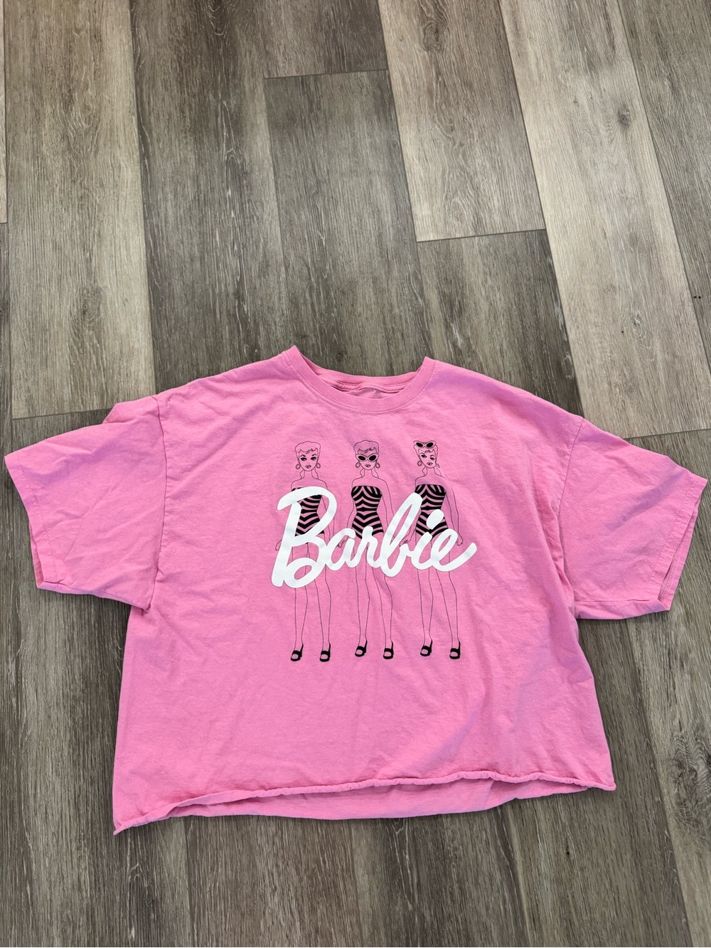 Mattel Barbie Pink Logo crop Tee